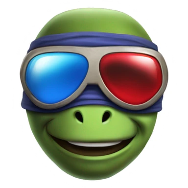 donnie the teenage mutant ninja turtcle with red and blue goggles sticker