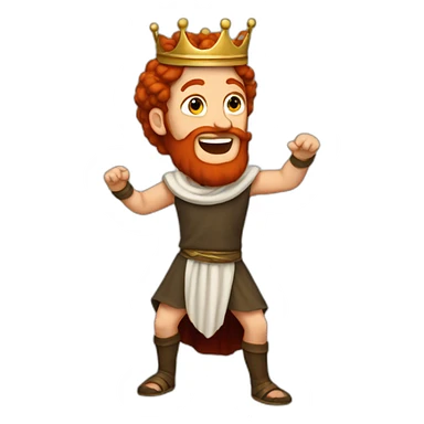 King David dancing red-haired biblical sticker