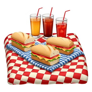 picnic with sandwiches, drinks sticker