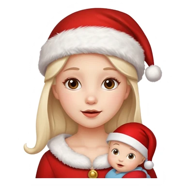 christmas girl with baby face sticker