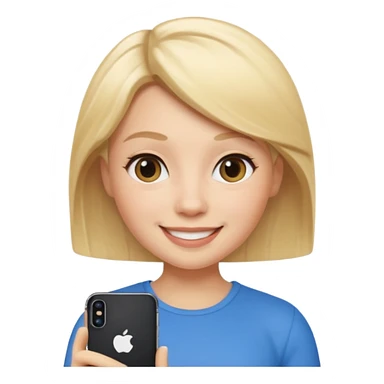 blonde giirl memoji iphone sticker