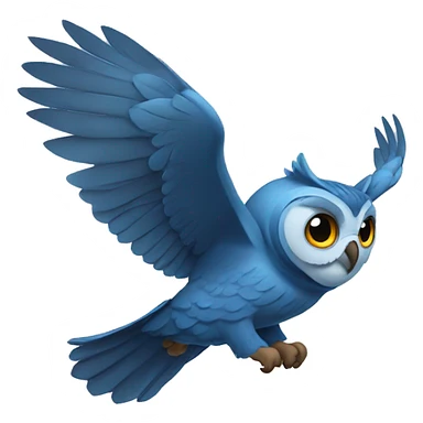 Flying blue owl sticker