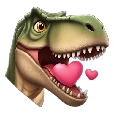 t-rex with hearts sticker
