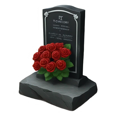 black grave with roses sticker