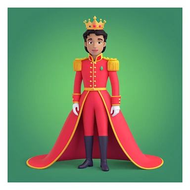 prince in red dress, royaqle background sticker