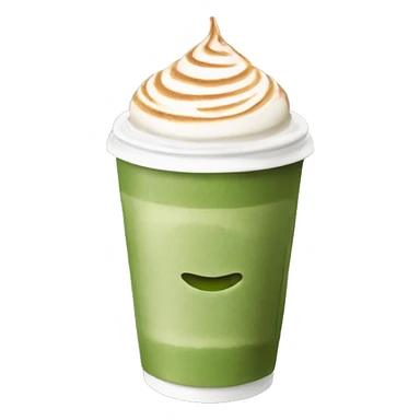 hot matcha latte with latte art in to go cup sticker