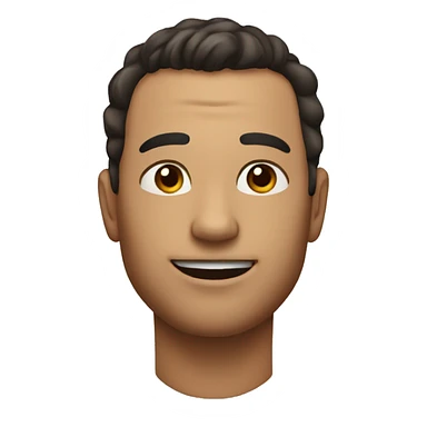 Man with slickback hairstyle, Eyes half closed like flirty and a half smile up from the right and a birthmark close to his nose near mouth in the right sticker