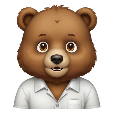 bear wear white shirt sticker