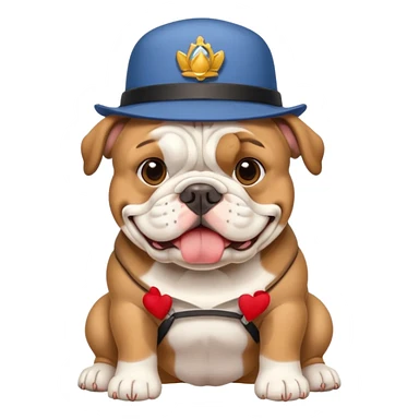 cheerful English bulldog as a tour guide sticker