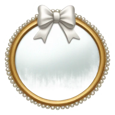 white mirror with pearl and bow sticker