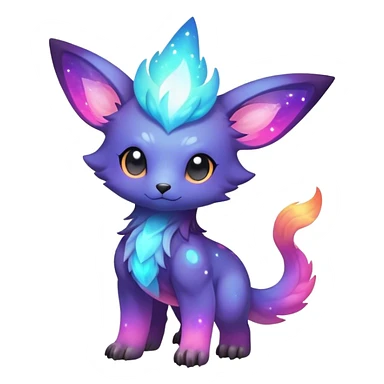 Cute cool colorful nebula fantasy animal hybrid Fakemon full body sticker