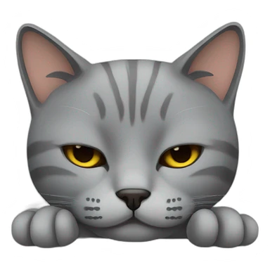 grey cat sleeping sticker