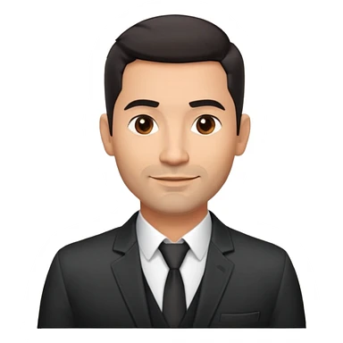 Attractive robust Hispanic man in his mid-40s, light brown complexion, short black hair with prominent fade haircut, light facial scruff, square face with strong jawline, friendly TV presenter expression, unbuttoned black jacket, white shirt with top button open, no necktie sticker