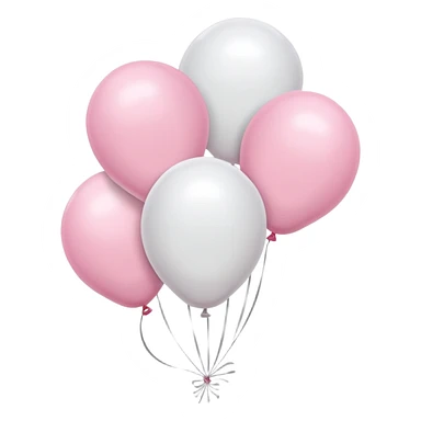 White and light pink balloons  sticker