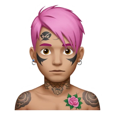 pink haired man and face tattoos sticker