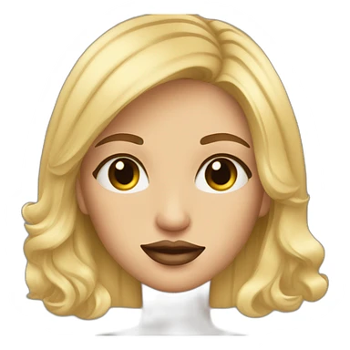 blonde girl with lips and extended lashes. sticker