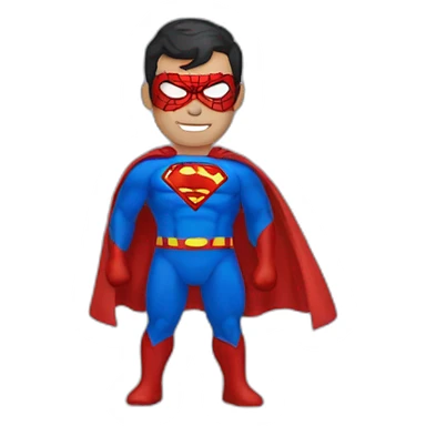 Superman wearing spiderman mask  sticker