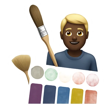 video with paintbrush and palette sticker