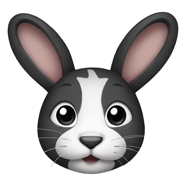 A black white bunny  sticker