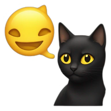 Chat noir avec des yeux jaune ,sur le dos les pâtes en l air sticker