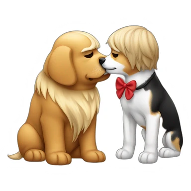 trump kissing a dog sticker