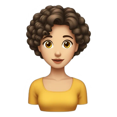 fille brune aux cheveux courts et frisés sticker