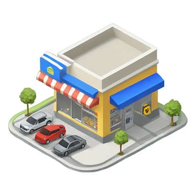 isometric shop and carparking sticker