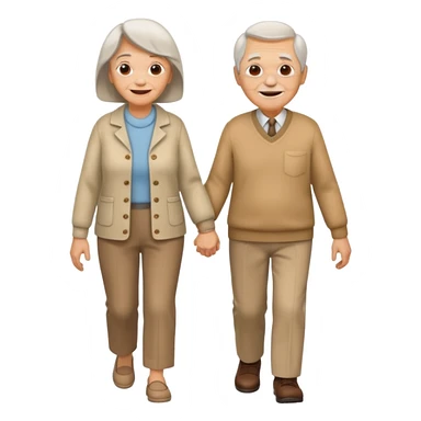 elderly couple walking sticker
