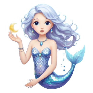 Lunar mermaid with more details sticker