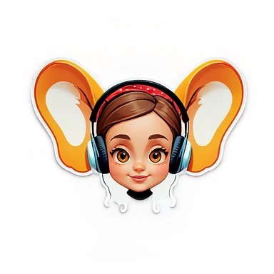 Giant listening ears sticker