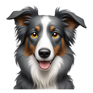 Grey border collie looking guilty  sticker