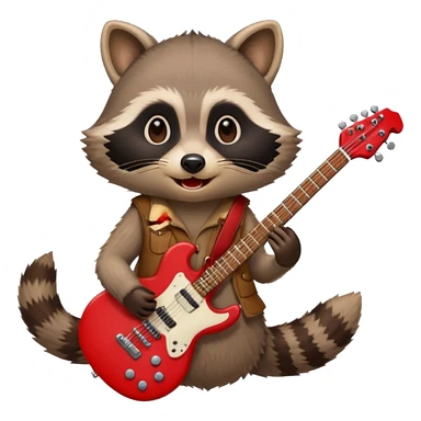 crazy Raccon with guitar sticker