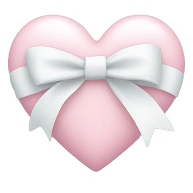 Pastel pink heart with white bow sticker