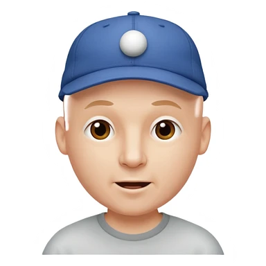 Bald man humming with a ball cap on sticker