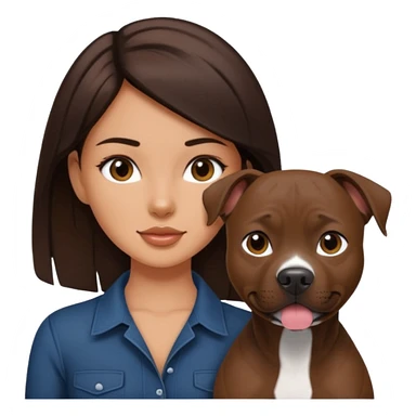Brunette girl with black pitbull sticker