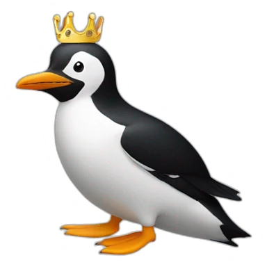 Pingouin couronne sticker