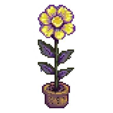 pixel art yellow flower with vibrant colors sticker