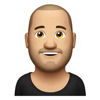 overweight italian man, with buzz cut and no beard. wearing a black smart shirt unbuttoned. sticker