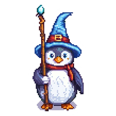 A penguin wizard sticker