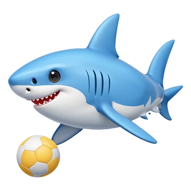 mały słodki shark z piłkom sticker