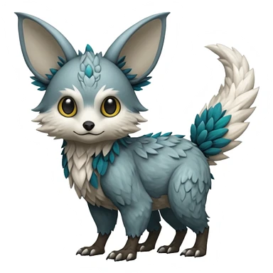 Skogen-Labubu-Trico-Fakémon-hybrid-creature (full body)  sticker
