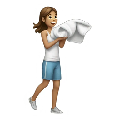 girl throwing the towel sticker