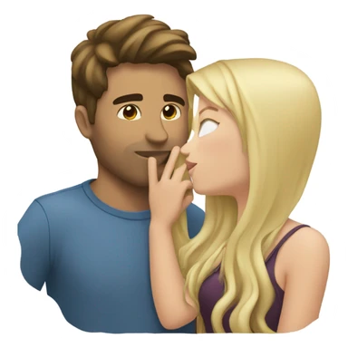 blonde girl kissing brunette man sticker