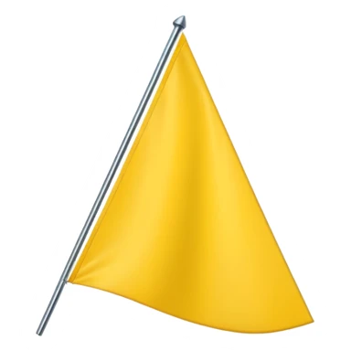 Emoji-style triangular flag, bright yellow, flat design, no folds or shading, simple and clean, minimalistic, centered on plain white or transparent background, high resolution sticker