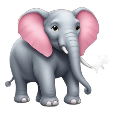 Éléphant rose avec des rollers sticker