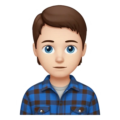 Chico blanco ojos azules pelo castaño y camisa de franela sticker