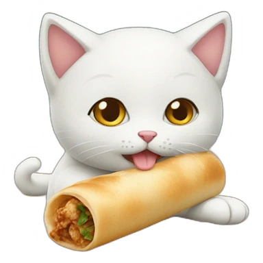 kitten eating shawarma roll sticker