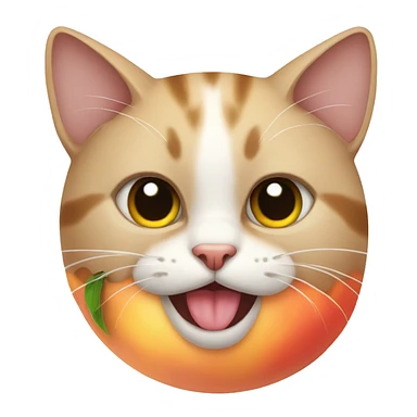 cat with a peach sticker