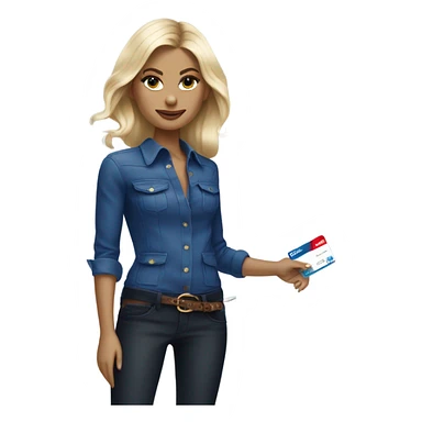 Blonde Ralph lauren women cutting credit card in half  sticker