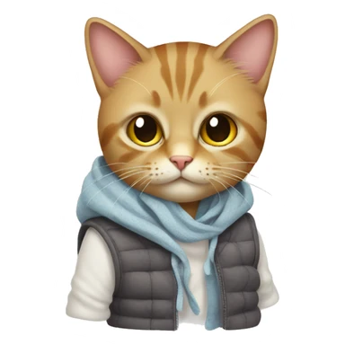 cat with clothes sticker
